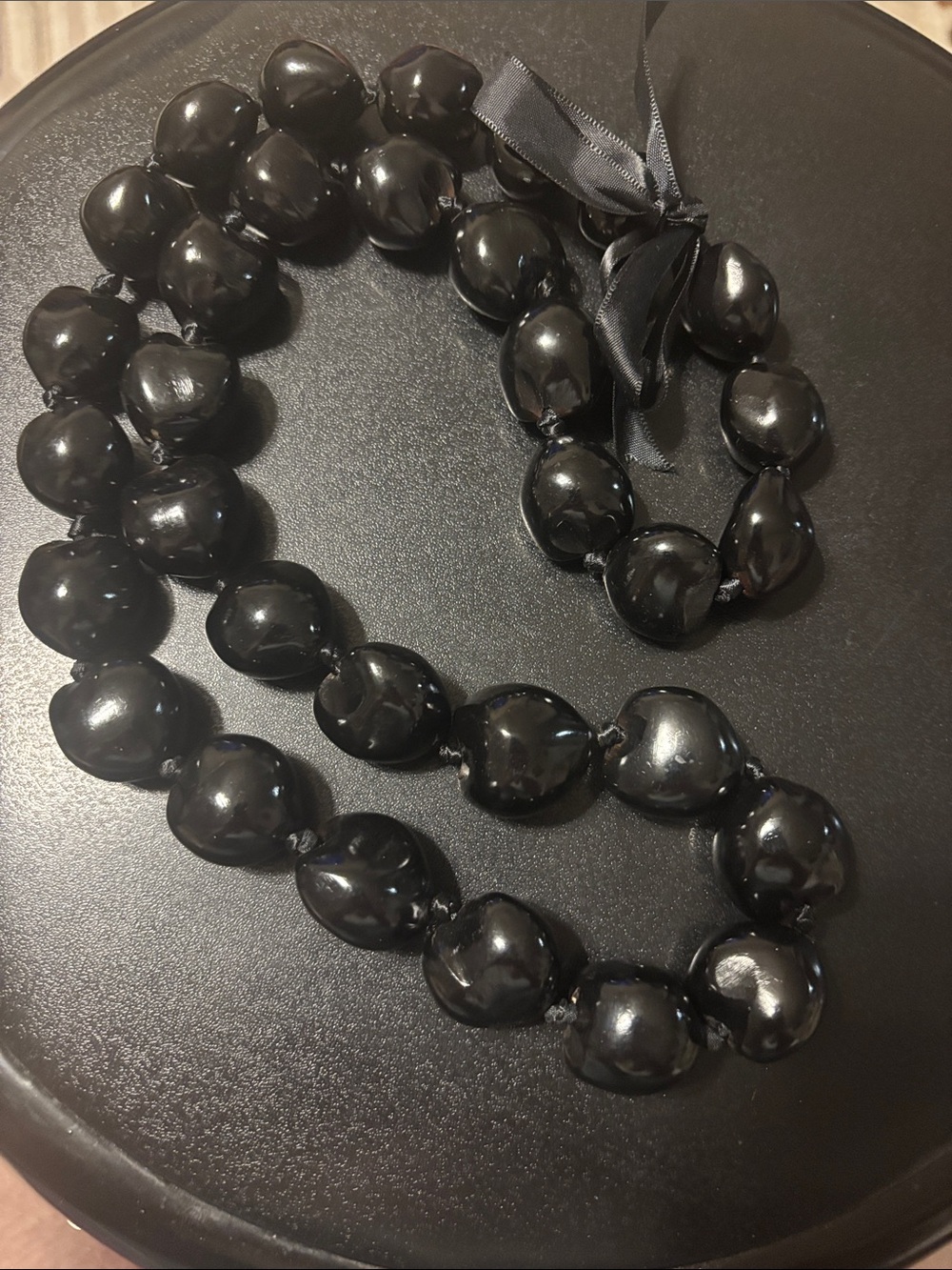 Kukui Nut Lei, Islander, HAWAIIAN Candle Nut Necklace, South Pacific Island